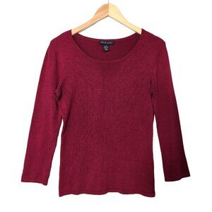 Harolds Silk Blend Long Sleeve Top Womens S Red Pullover Stretch Knit Capsule